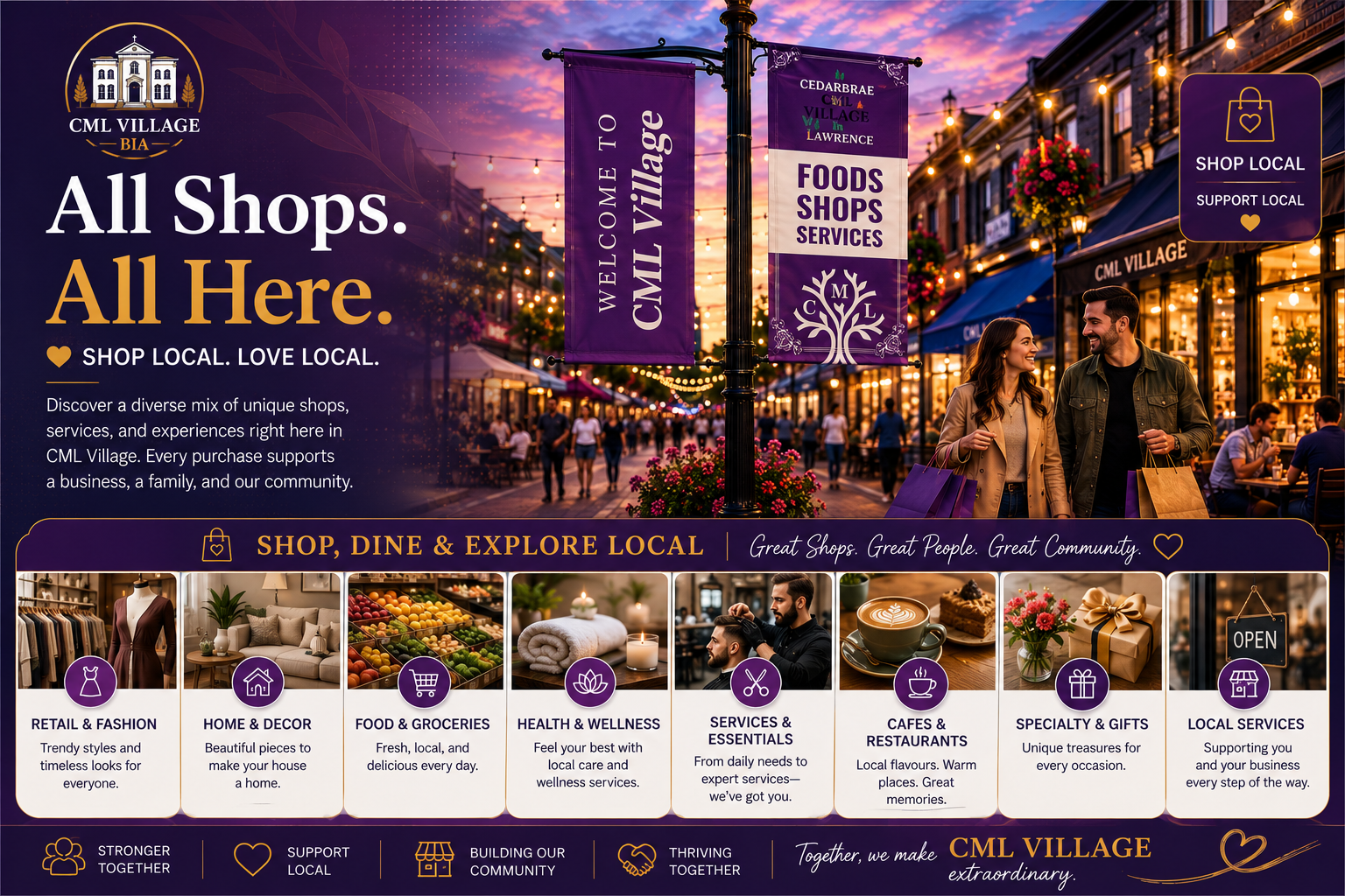 CML Village BIA branded event bags